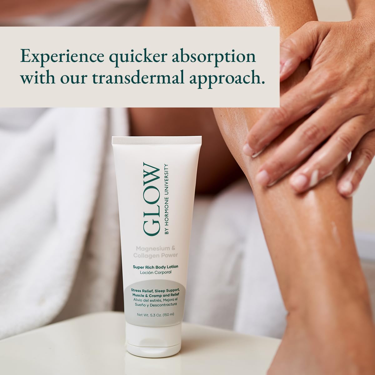 Glow Botanica Collagen Magnesium Lotion - Bedtime Sleep Cream - Zechstein Magnesium Chloride - 5.3Oz
