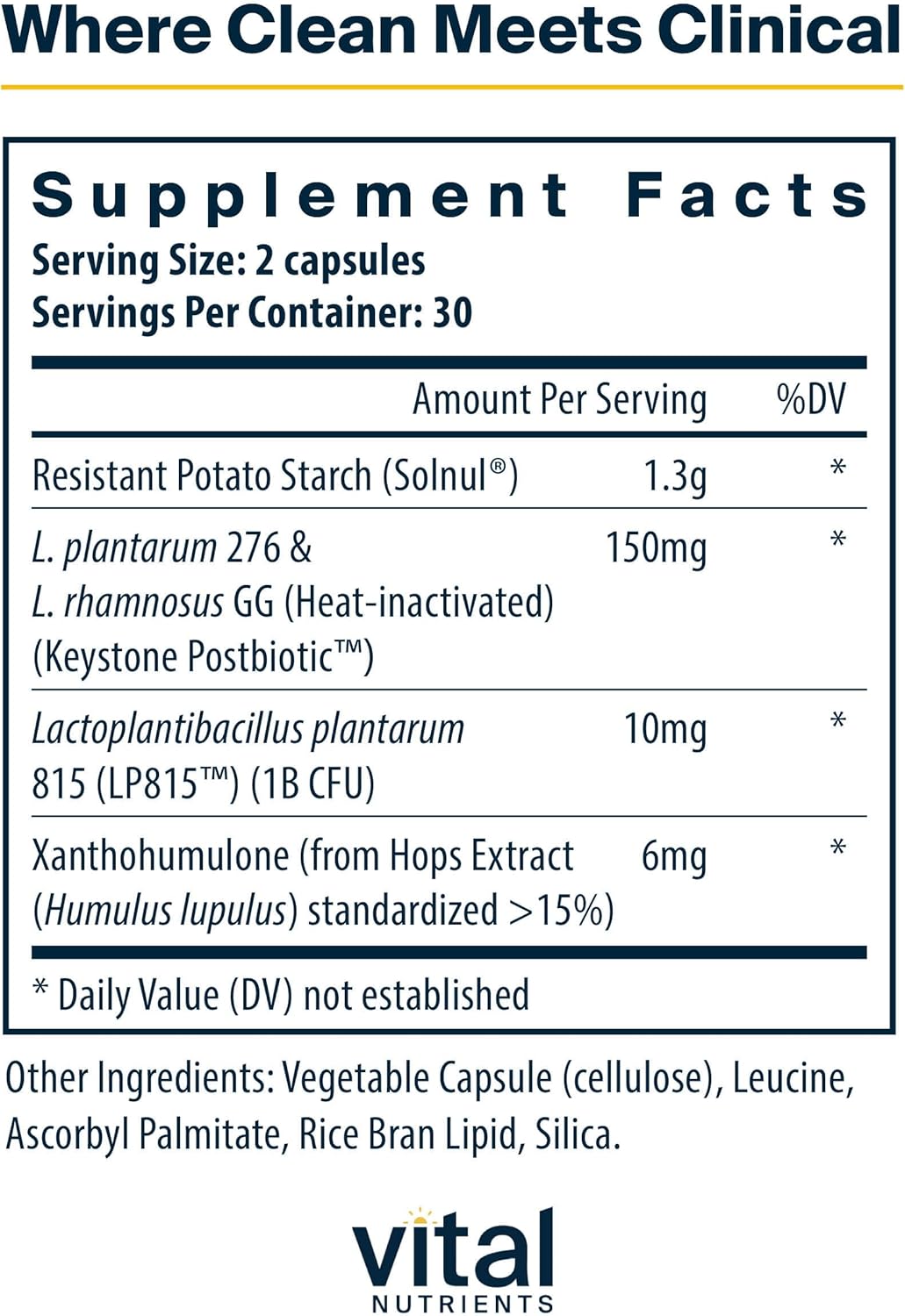 GLP-1 Complete Capsules with Probiotic, Prebiotic, and Postbiotic + Hops Extract for Craving Control - 60 Vegan Caps
