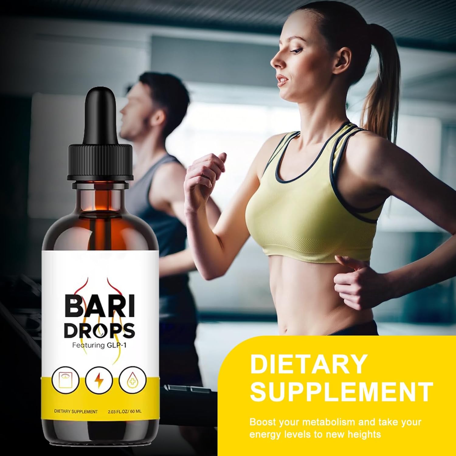 GLP-1 Hunger & Metabolism Support Drops - Liquid Supplement for Bariatric Patients - 2 Bottles, 30 Day Supply