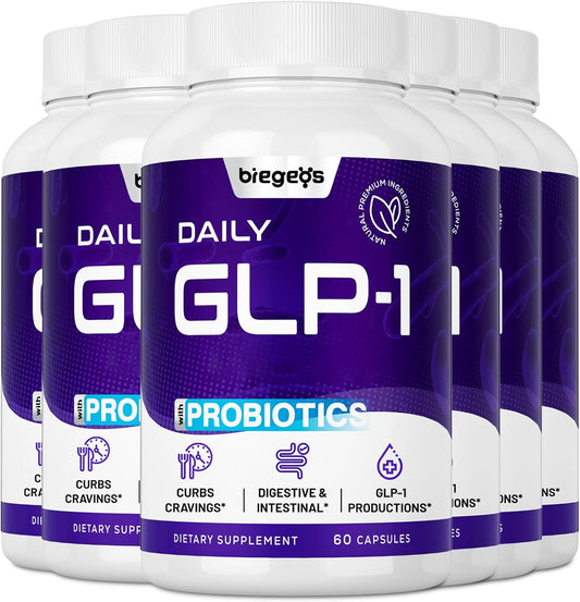 GLP-1 Probiotic Capsules with Synbiotics, Green Tea Extract & Eriocitrin - 360 Caps for Healthy GLP-1 Levels & Overall Wellness