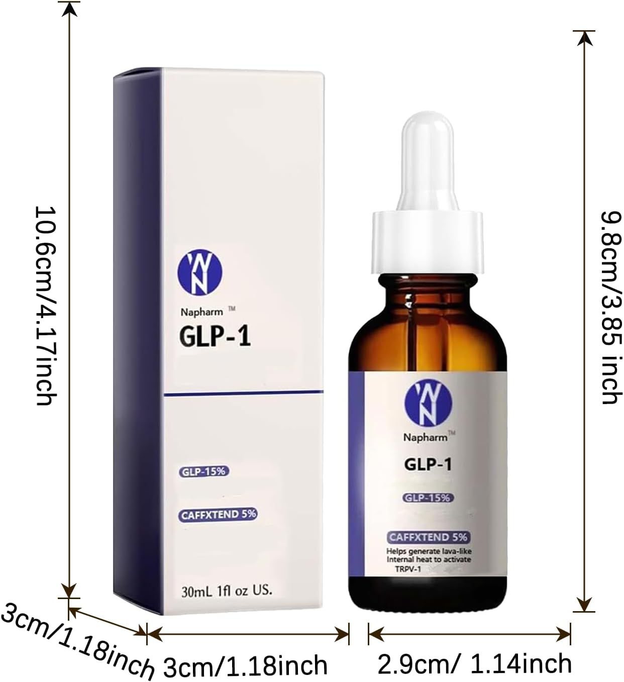 GLP-1 Supplement Drops - Fast & Easy to Use for Men and Women - 1 fl oz