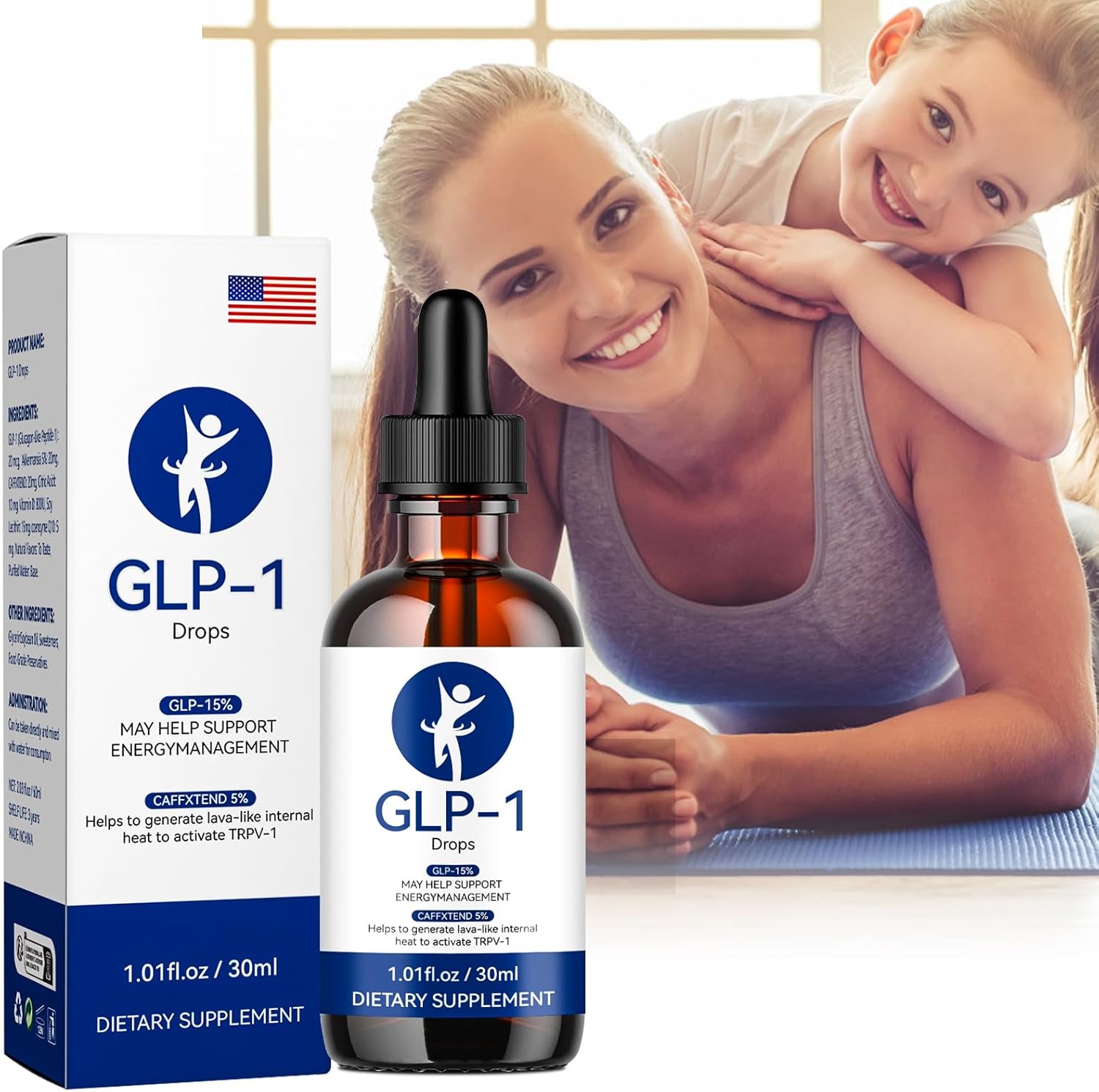 GLP-1 Supplement Drops for Men and Women - 1 Pack, 1.01 Fl Oz - Generic Formula
