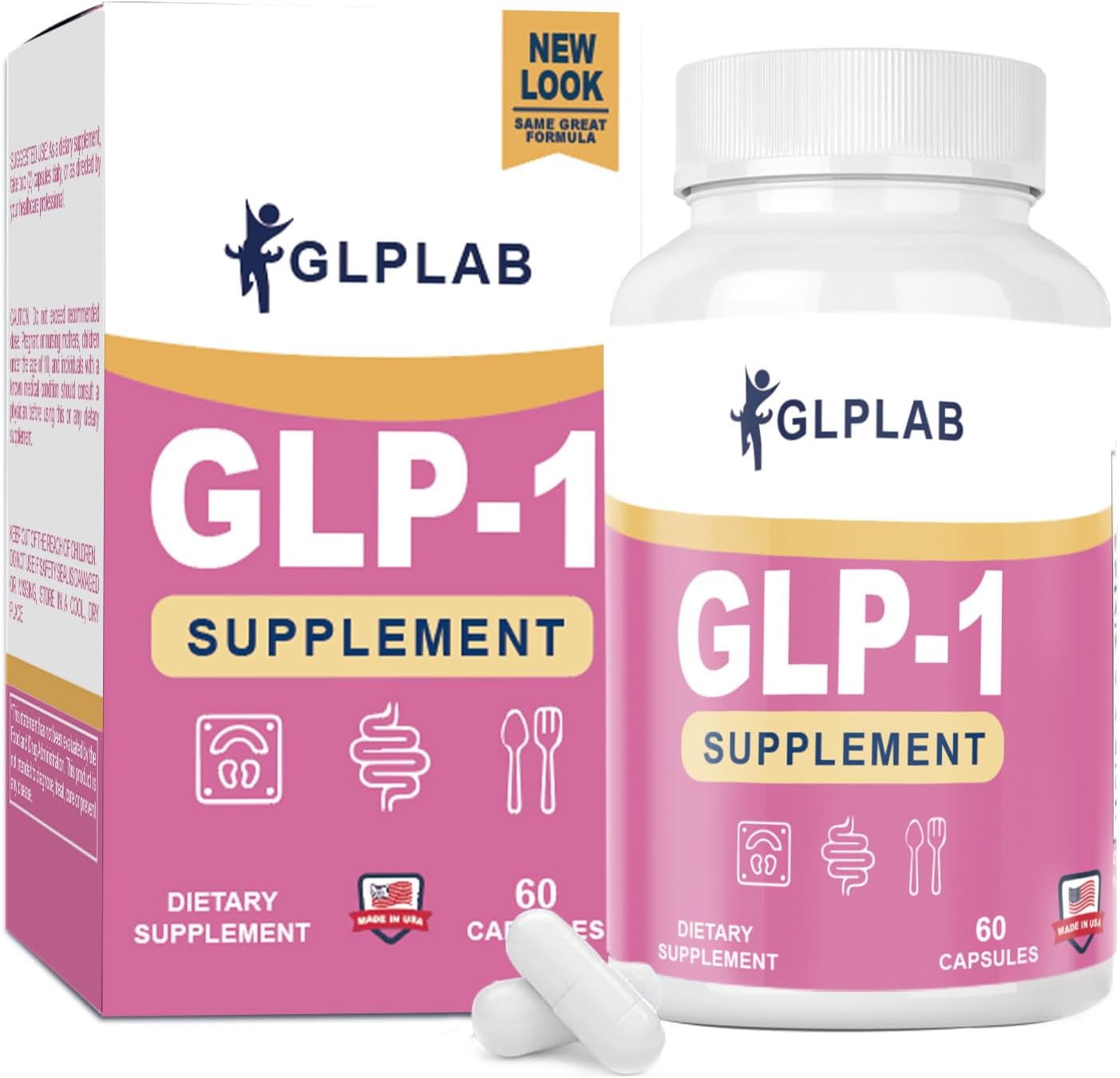 GLP-1 Supplement with Eriocitrin & Chicory Inulin Extract - Natural Probiotic Capsules for Men & Women (60 Count)