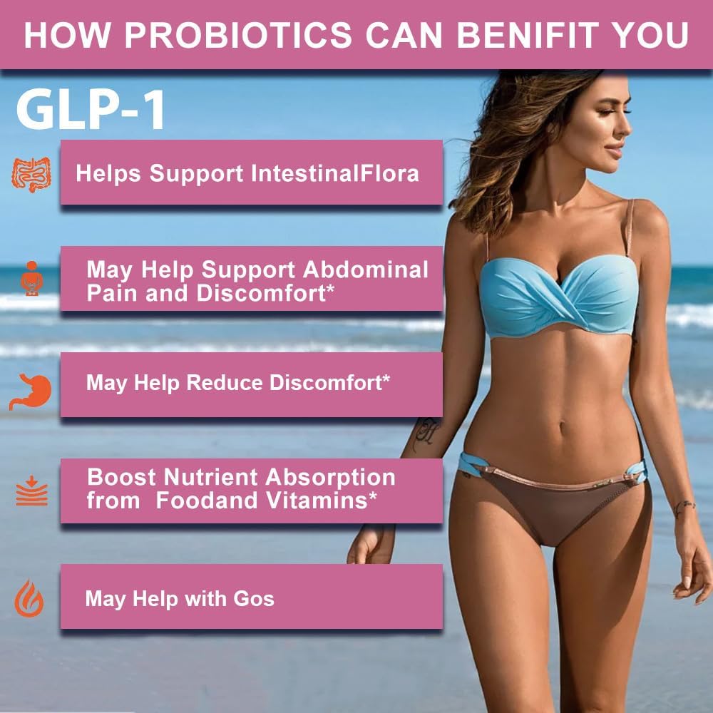 GLP-1 Supplement with Eriocitrin & Chicory Inulin Extract - Natural Probiotic Capsules for Men & Women (60 Count)