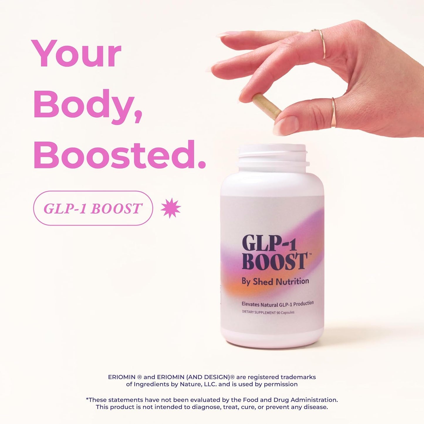 GLP-1 Supplement with Eriomin & Berberine for Cravings & Metabolism - 90 Capsules