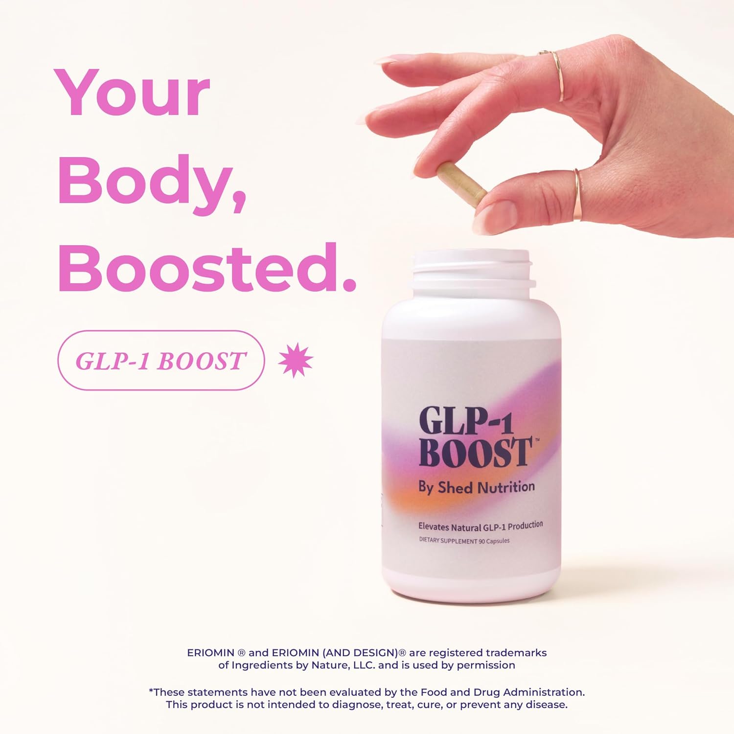 GLP-1 Supplement with Eriomin & Berberine for Cravings & Metabolism - 90 Capsules