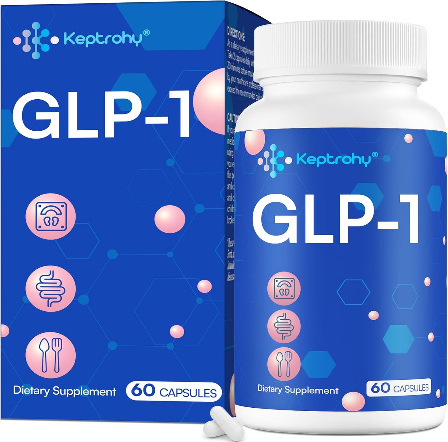 GLP-1 Support Supplement with Hops Extract, Synbiotics, and Eriocitrin - Natural GLP-1 Level Support for Men and Women - 1 Pack