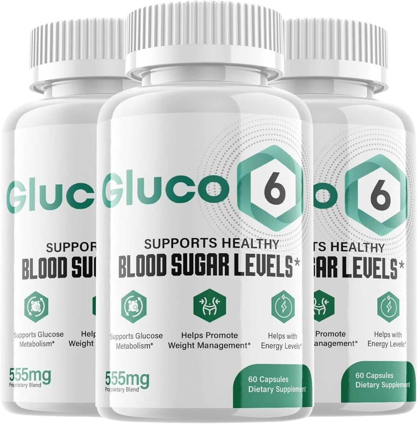 Gluco6 Mega Hits Capsules Bundle - GlucoSix Pills for Blood Sugar Support (180 Capsules, 3 Pack)