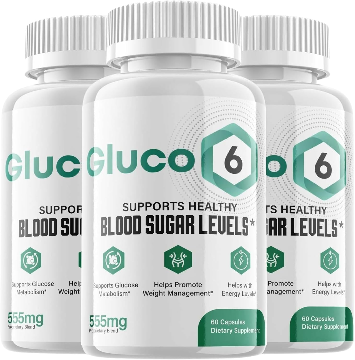 Gluco6 Mega Hits Capsules Bundle - GlucoSix Pills for Blood Sugar Support (180 Capsules, 3 Pack)