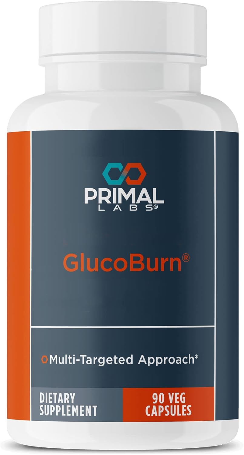 GlucoBurn Support Supplement with White Mulberry Leaf Extract and Alpha Lipoic Acid - 90 Veg Capsules by Primal Labs