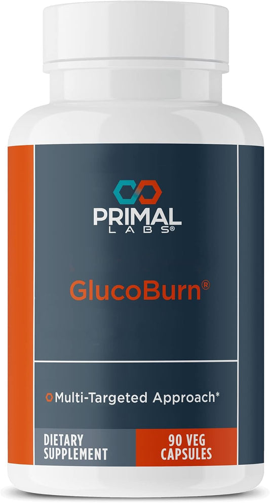 GlucoBurn Support Supplement with White Mulberry Leaf Extract and Alpha Lipoic Acid - 90 Veg Capsules by Primal Labs