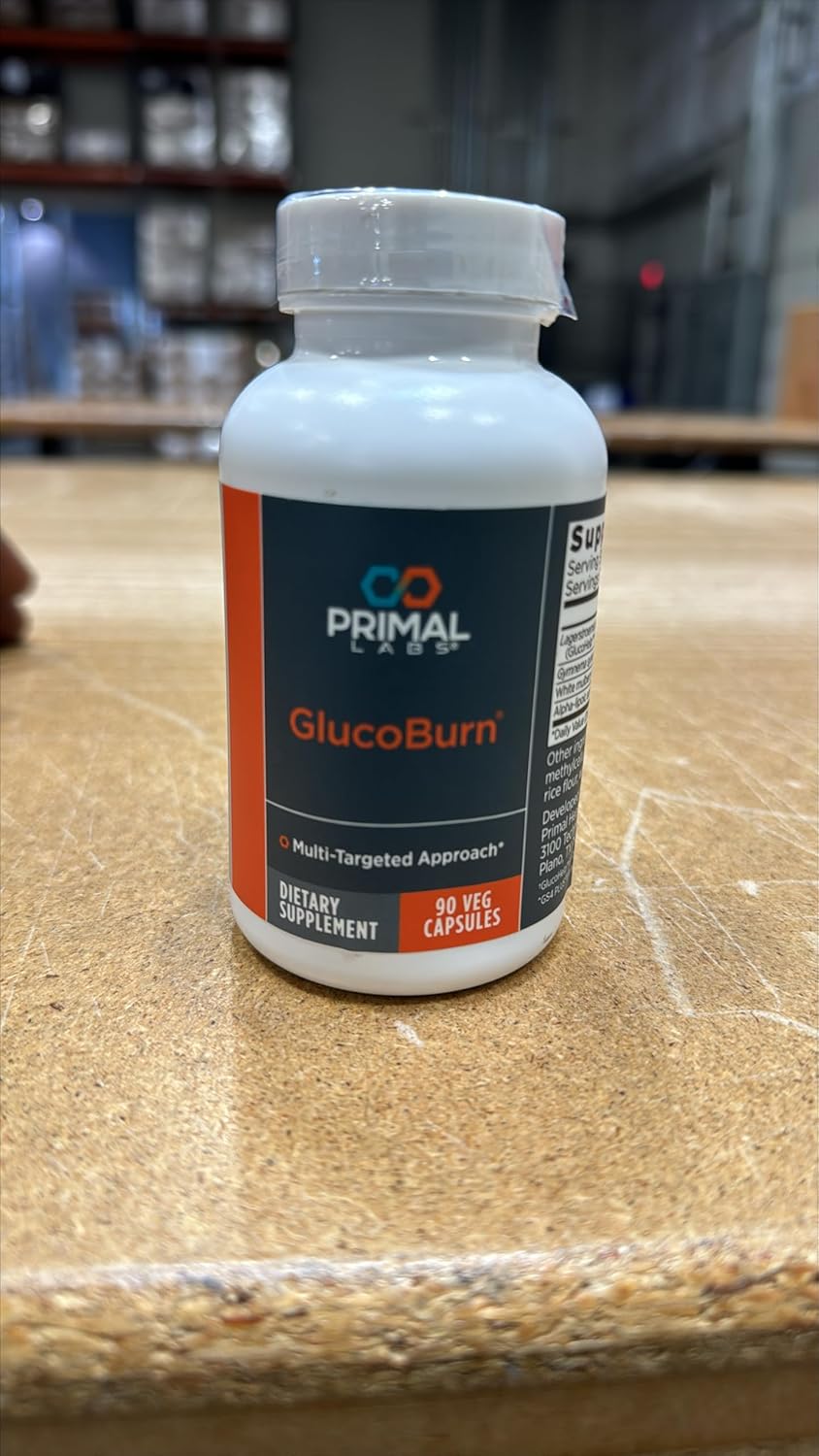 GlucoBurn Support Supplement with White Mulberry Leaf Extract and Alpha Lipoic Acid - 90 Veg Capsules by Primal Labs