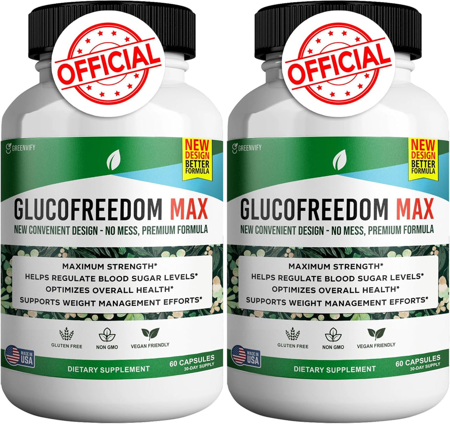 GlucoFreedom Max - Blood Flow & Circulation Supplement with Magnesium, Vitamins C & E, Zinc - 120 Capsules by GREENVIFY