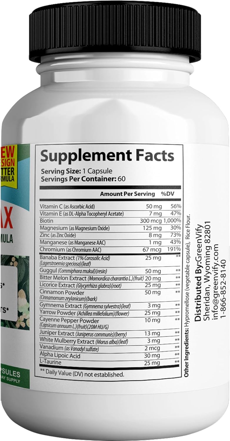 GlucoFreedom Max - Blood Flow & Circulation Supplement with Magnesium, Vitamins C & E, Zinc - 120 Capsules by GREENVIFY