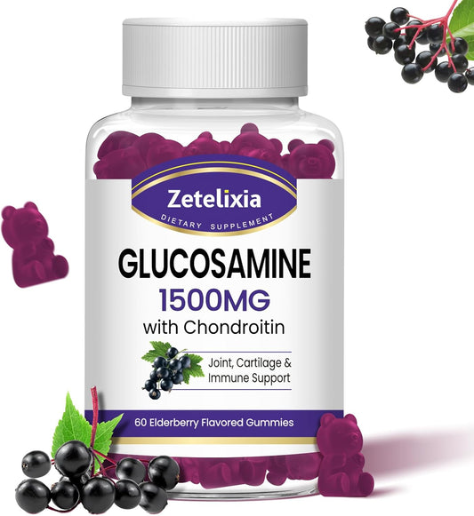 Glucosamine Chondroitin Gummies with MSM & Turmeric - Joint Support Supplement for Men & Women - 60 Count