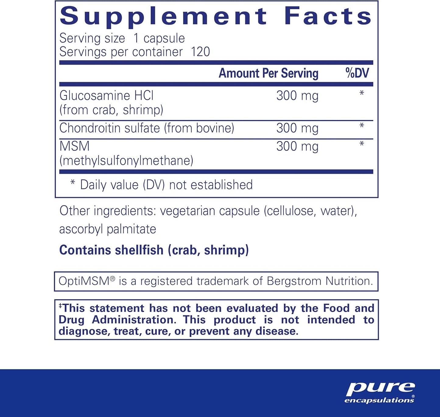 Glucosamine Chondroitin MSM Capsules for Joint Health & Cartilage Formation - Enzyme Support - 120 ct - Gluten-Free & Non-GMO