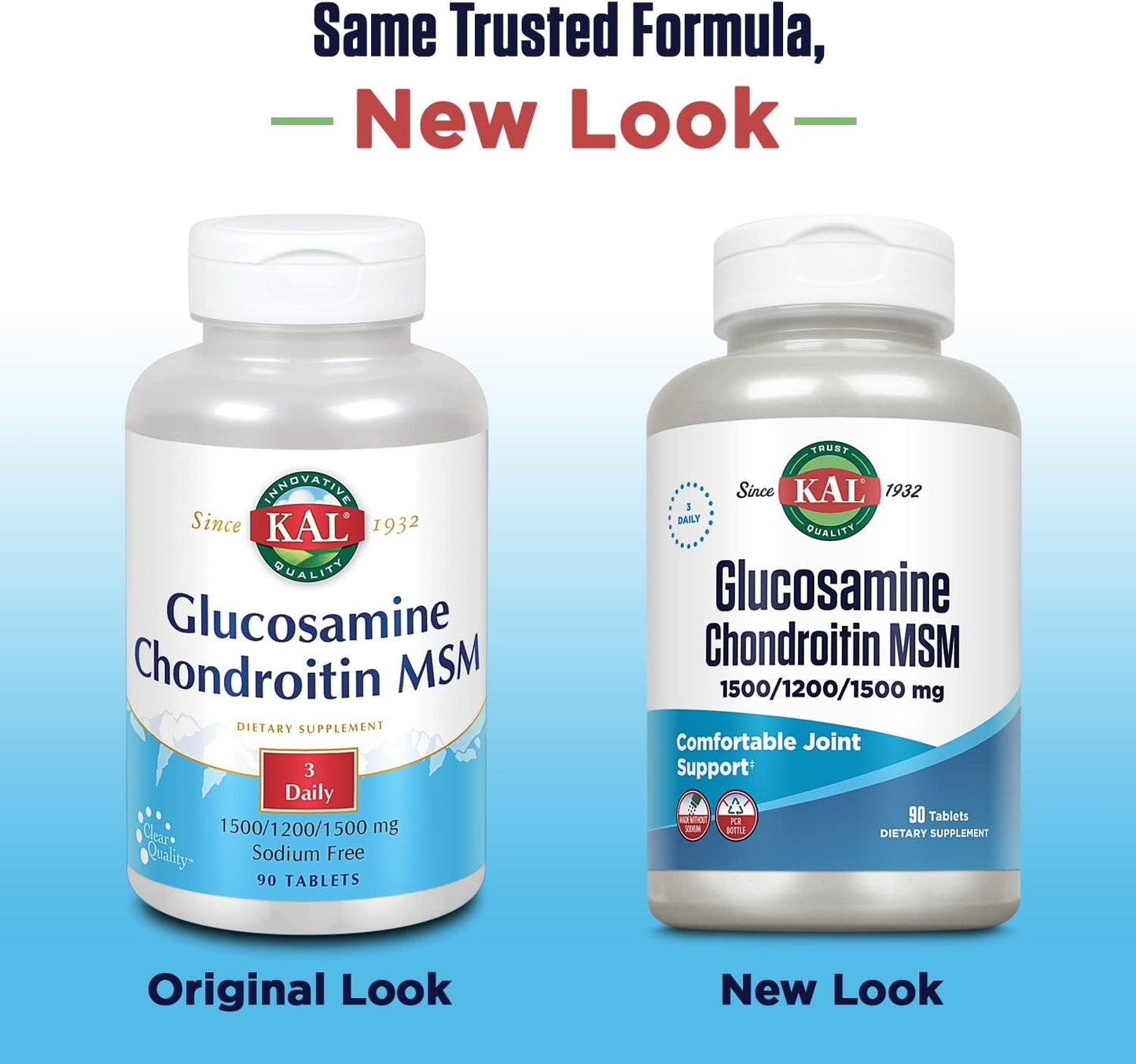 Glucosamine Chondroitin MSM Joint Support Supplement, 1500mg Glucosamine Sulfate, 1200mg Chondroitin, 1500mg MSM, 90 Tablets, 30 Servings, Fast Dissolve, 60-Day Guarantee