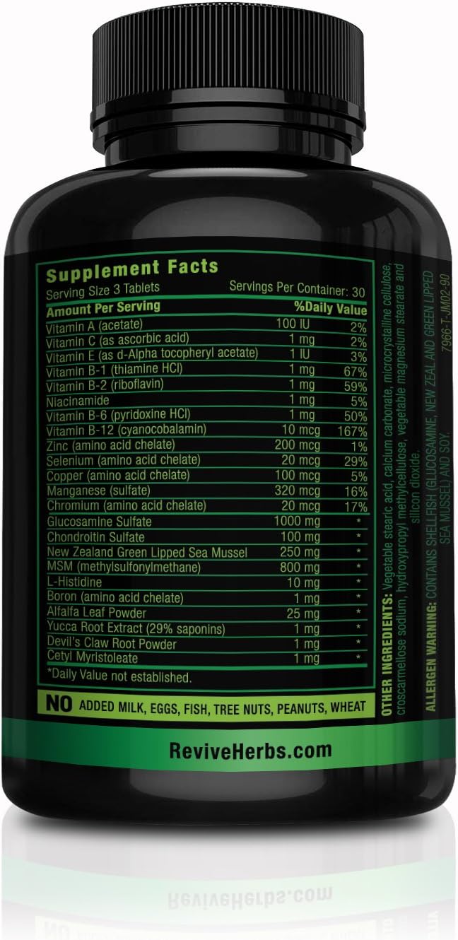 Glucosamine Chondroitin MSM with New Zealand Green-Lipped Mussel for Joint Flexibility & Cartilage Health