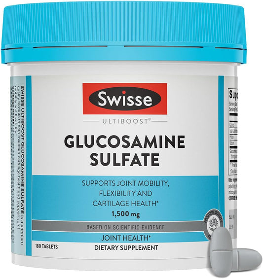 Glucosamine Sulfate Joint Support Supplement for Mobility and Flexibility - 1500mg Tablets for Men and Women - 180 Count