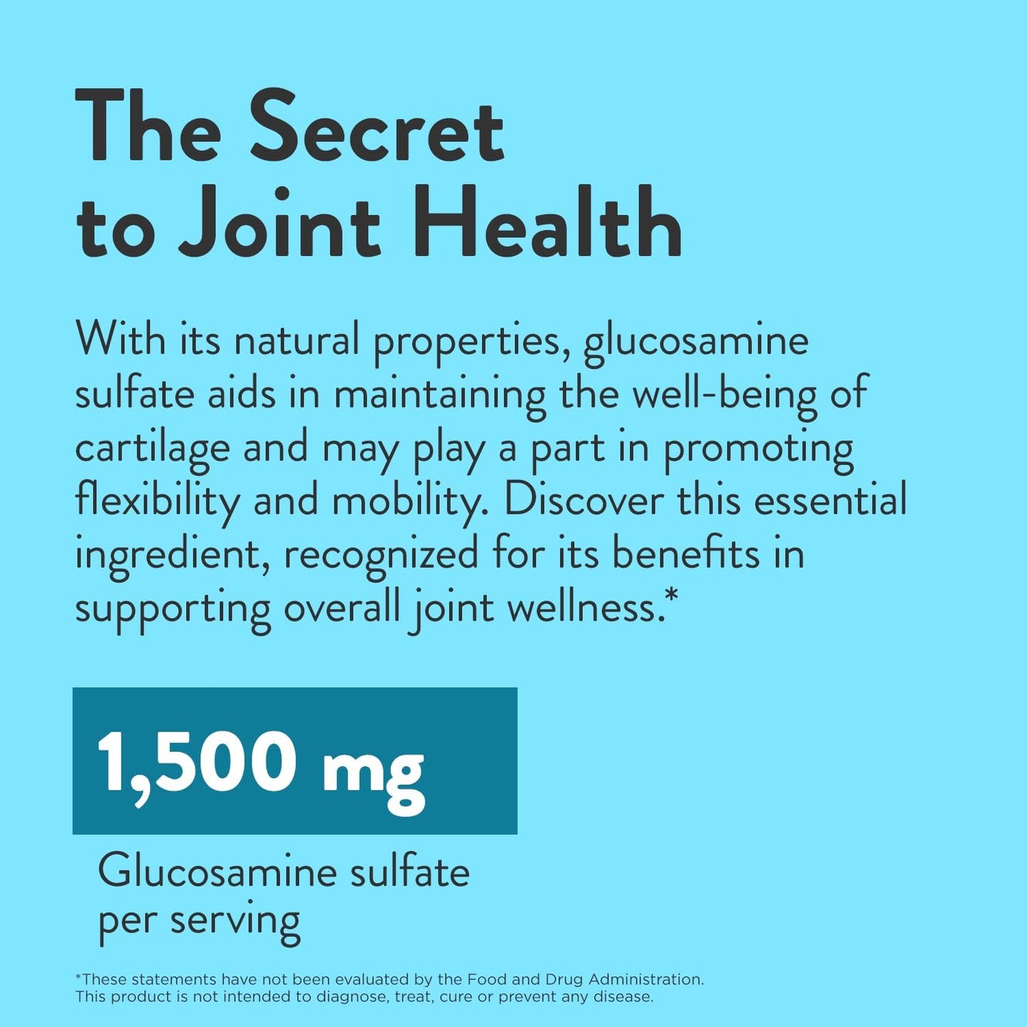 Glucosamine Sulfate Joint Support Supplement for Mobility and Flexibility - 1500mg Tablets for Men and Women - 180 Count