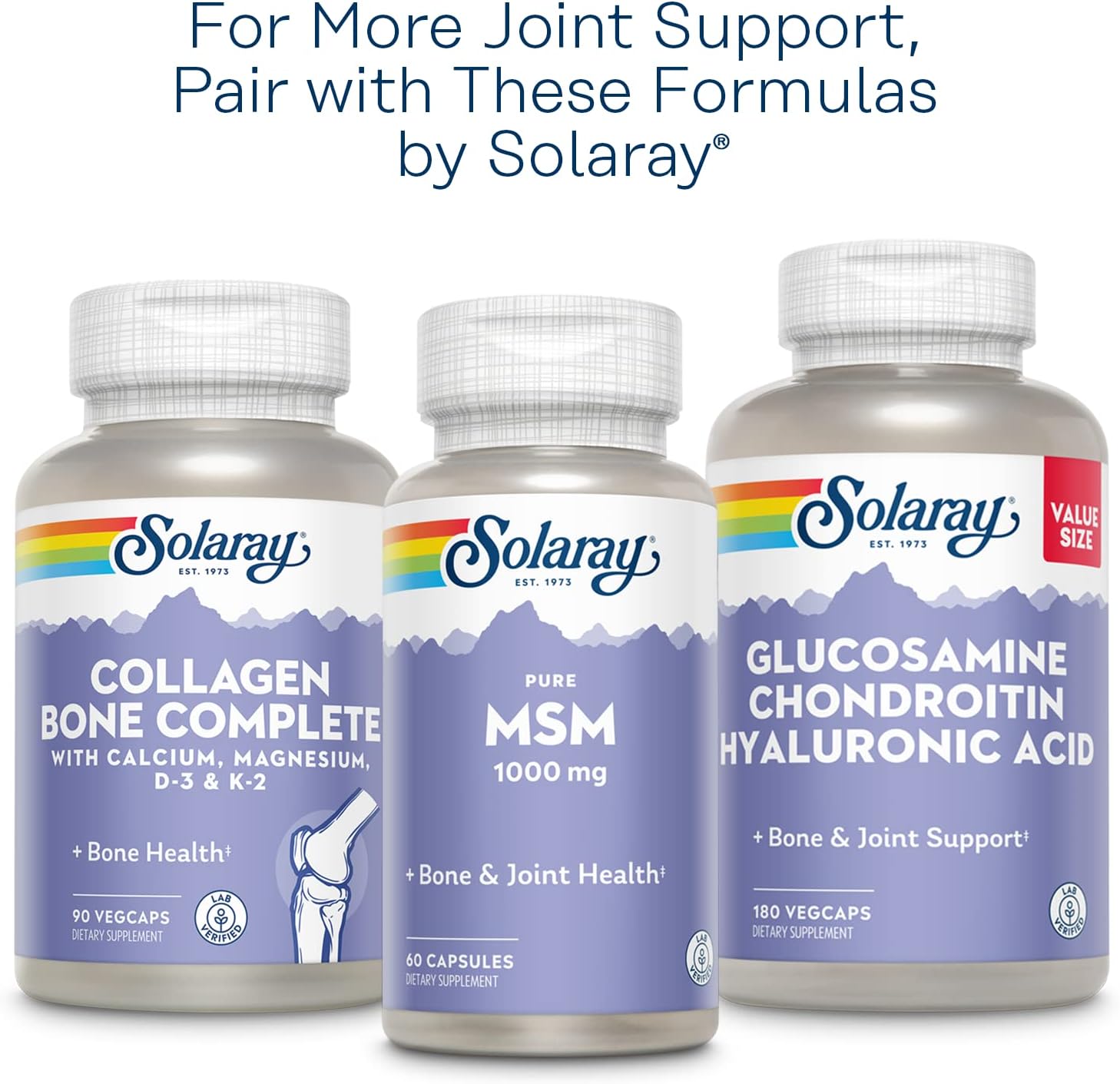 Glucosamine Sulfate Joint Support Supplement with Turmeric & Boswellia - 1500mg, 60 VegCaps, 30 Servings, 60-Day Guarantee