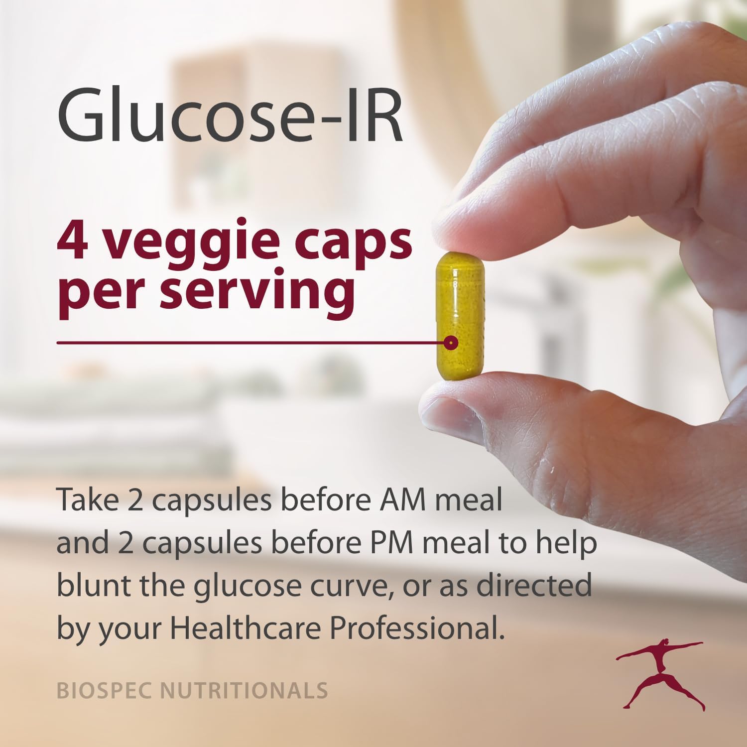 Glucose-IR Supplement with Cinnamon Extract, Chromium, Berberine, and Biotin - 120 Capsules