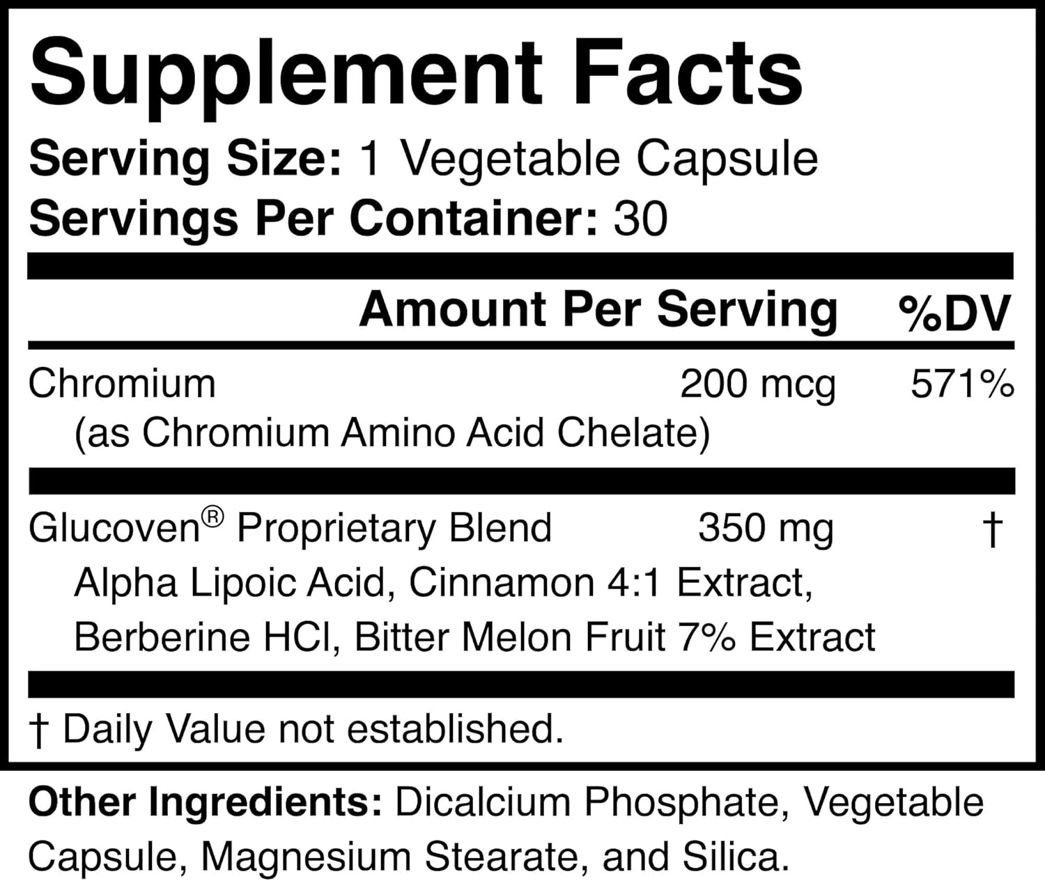 Glucoven Natural Metabolic Support Supplement - Non-GMO, Vegan, Gluten-Free Formula