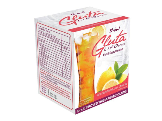 GlutaLipo Lemon Flavor 12-IN-1 Supplement, 10 Sachets - Detox and Weight Management Support