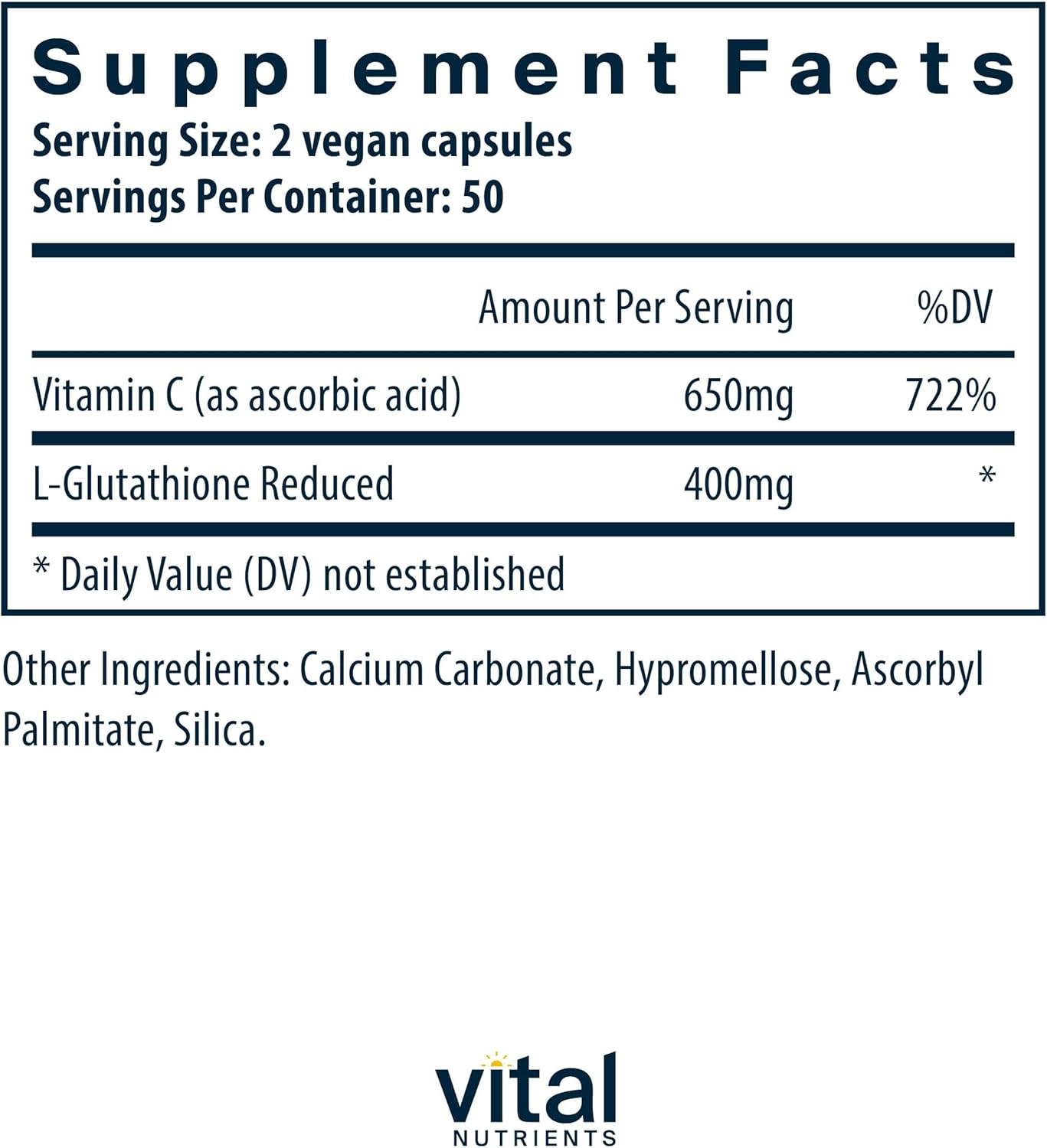 Glutathione 400mg Capsules for Liver Detox Support | Vegan Antioxidant Supplement | Gluten, Dairy, Soy Free | Non-GMO | 100ct