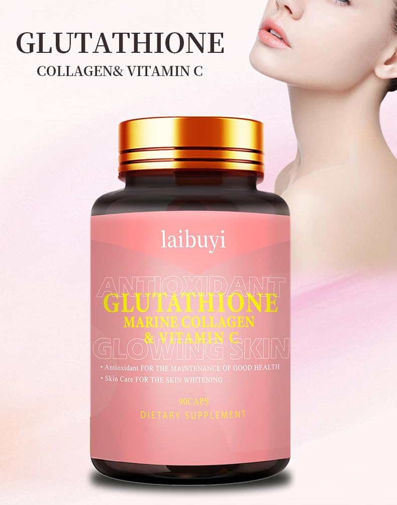 Glutathione 50000mcg with Vitamin C and Marine Collagen Peptide - 90 Capsules