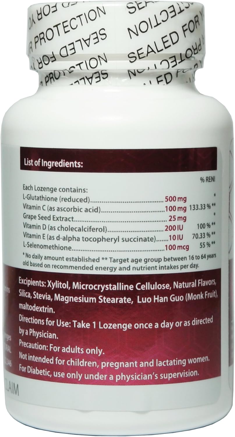Glutathione Complex Dietary Supplement for Skin Whitening with Vitamins