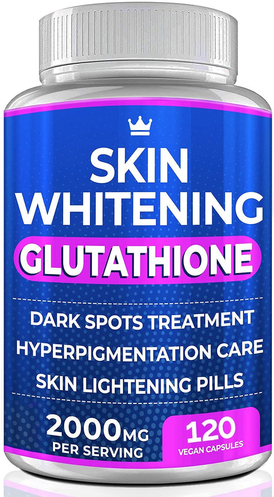 Glutathione Whitening Pills - 120 Capsules 2000mg for Skin Lightening and Hyperpigmentation Treatment