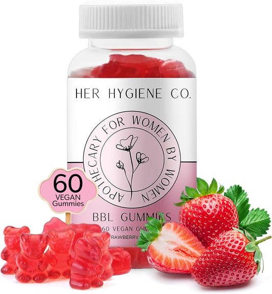 Glute Boost Multivitamin Gummies for Women, Butt Enhancing Support & Workout Aid, Strawberry Vegan 60 Gummies