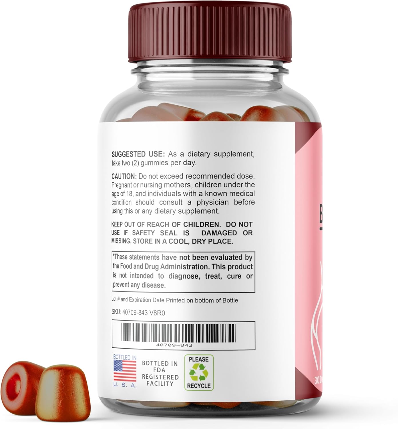 Glute Boost Vitamins for Women - BBL Yummies Butt Gummies, Big Booty Enhancer & Workout Support - 60 Gummies