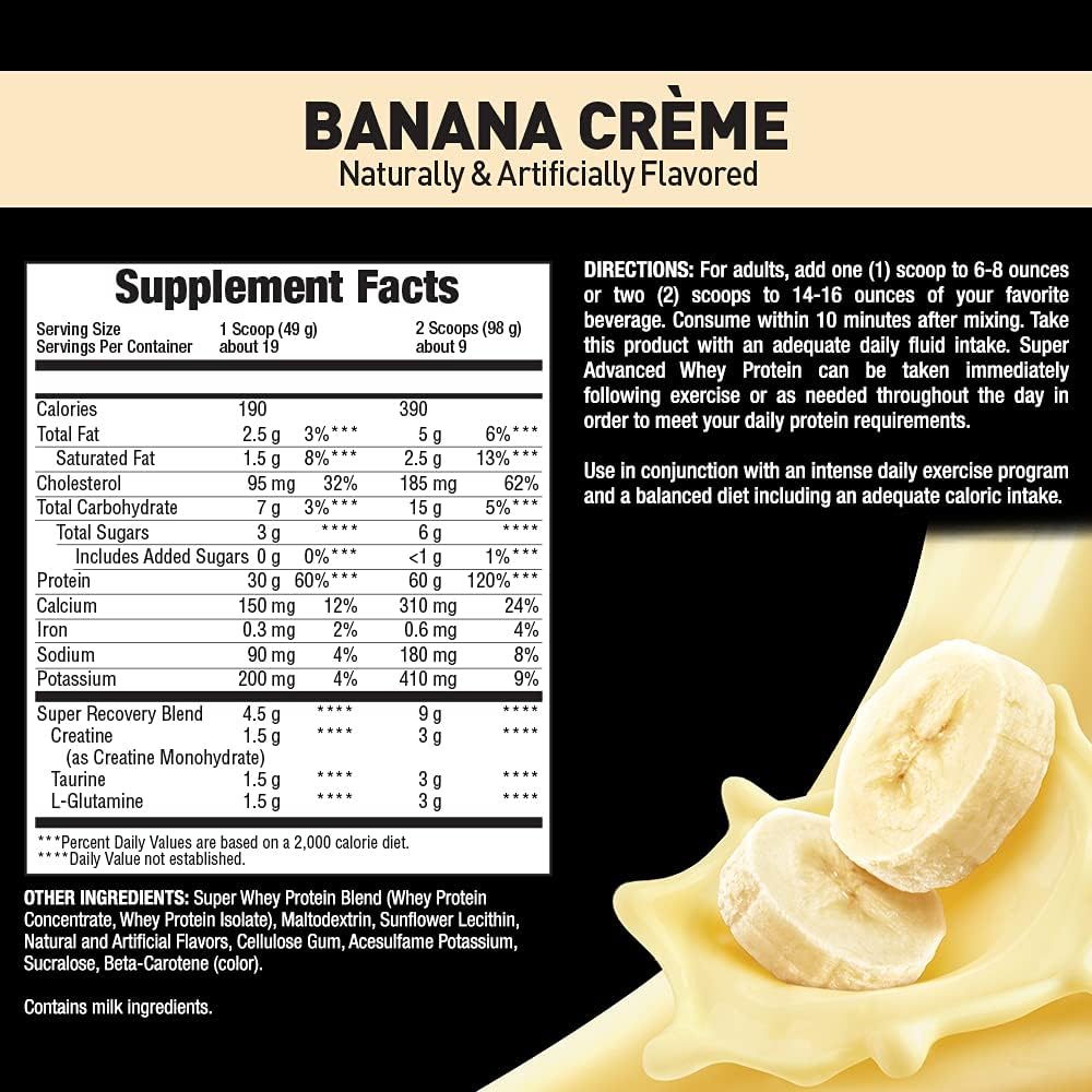 Gluten Free Banana Creme Flavored Whey Protein Powder - 2 Lb by Body Fortress