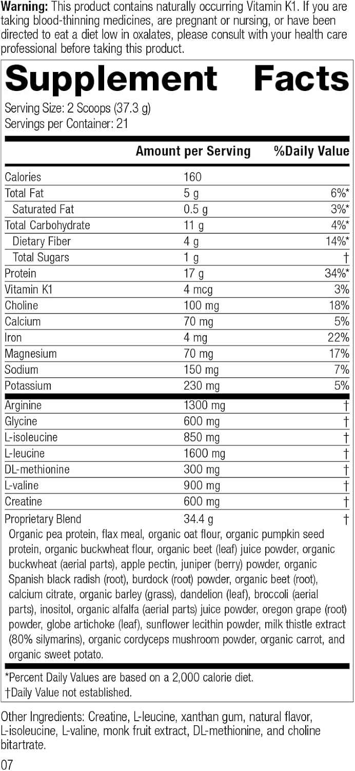 Gluten-Free Detox Cleanse Formula with Magnesium, Iron, Creatine, Protein, and Monk Fruit Extract