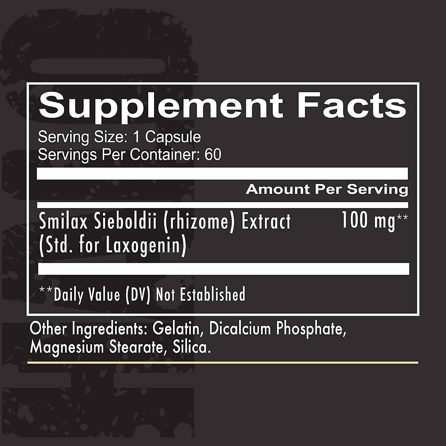 Gluten Free Keto Friendly Muscle Building Supplement with Chinese Smilax Root Extract - 60 Capsules