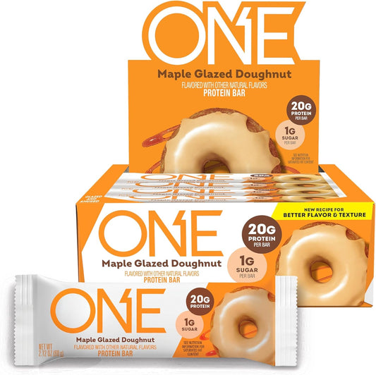 Gluten Free Maple Glazed Doughnut Protein Bars with 20g Protein - 12 Count