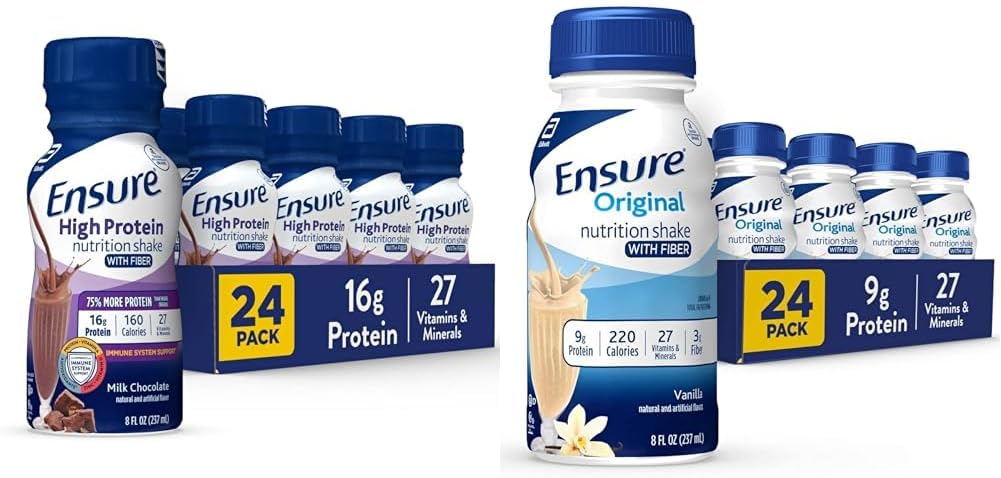 Gluten-Free Meal Replacement Shake with High Protein & Fiber - 24 Pack Vanilla Liquid Nutrition Shake