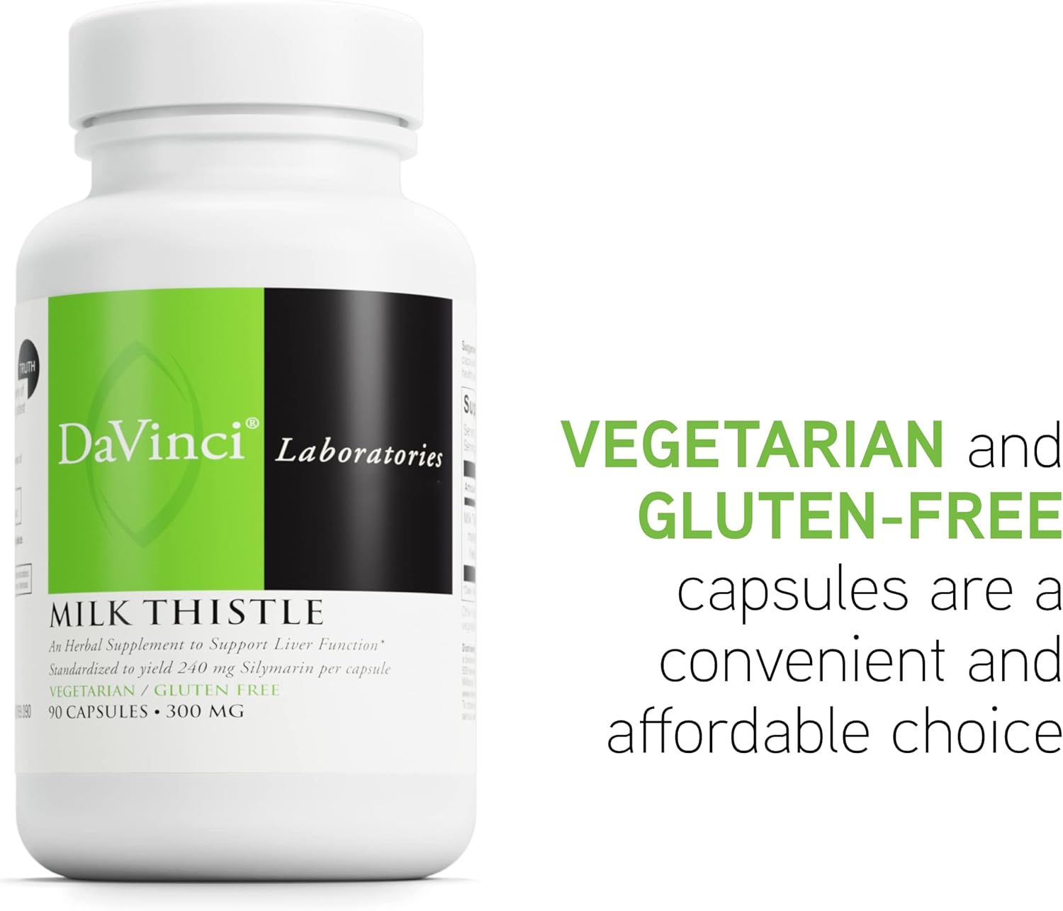 Gluten-Free Milk Thistle Supplement for Liver, Kidney, and Digestive Health - 90 Capsules