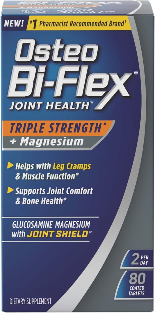 Gluten-Free Osteo Bi-Flex Triple Strength Joint Supplement with Glucosamine, Magnesium - 160 Tablets