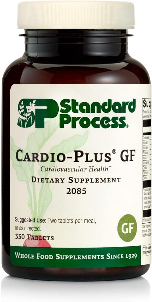 Gluten-Free Standard Process Cardio-Plus - Supports Heart Health with Vitamins C, E, B6, Riboflavin, Niacin, Choline, Selenium - 330 Tablets