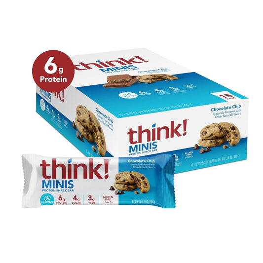Gluten-Free think! MINIS Chocolate Chip Protein Snack Bars, 15 Count x 2 Pack