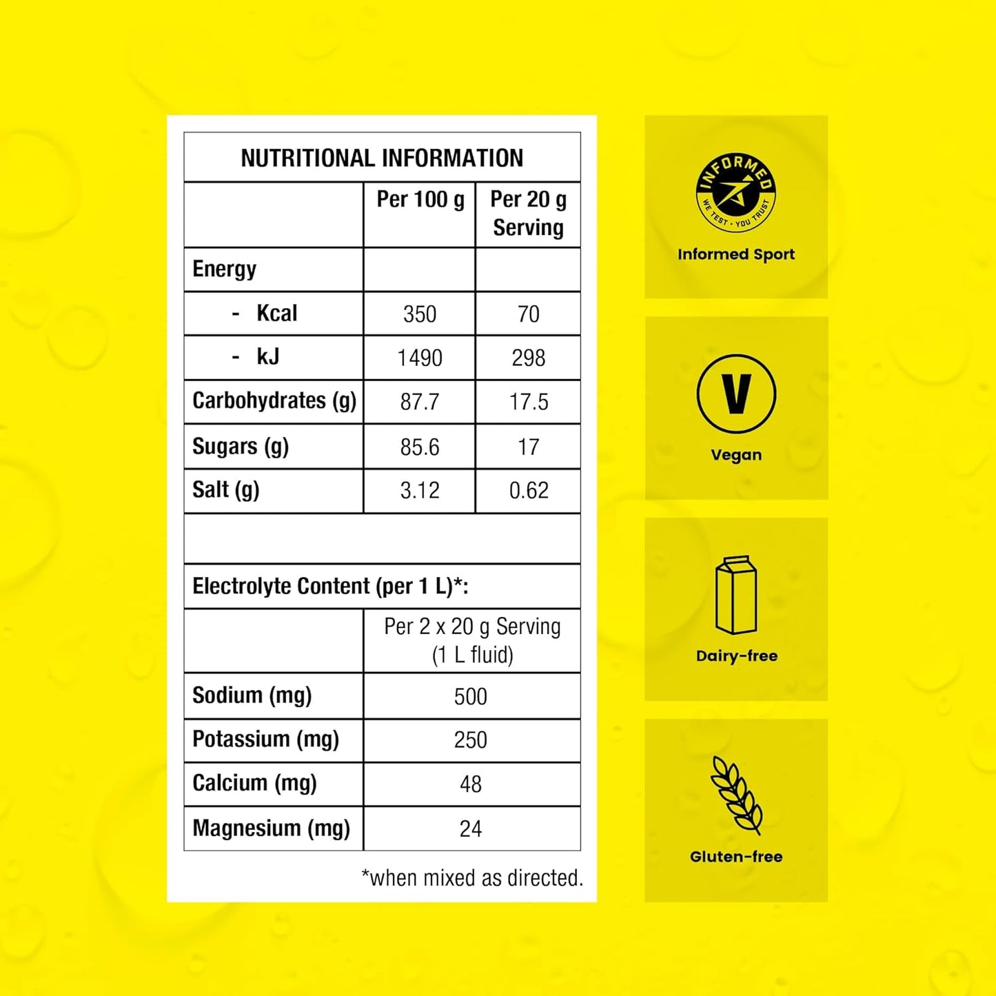 Gluten/Dairy Free Electrolyte Drink Mix - Precision Hydration Multi Strength Powders - Waterproof Individual Servings - No Artificial Ingredients (Yellow Packet, Pack of 40)