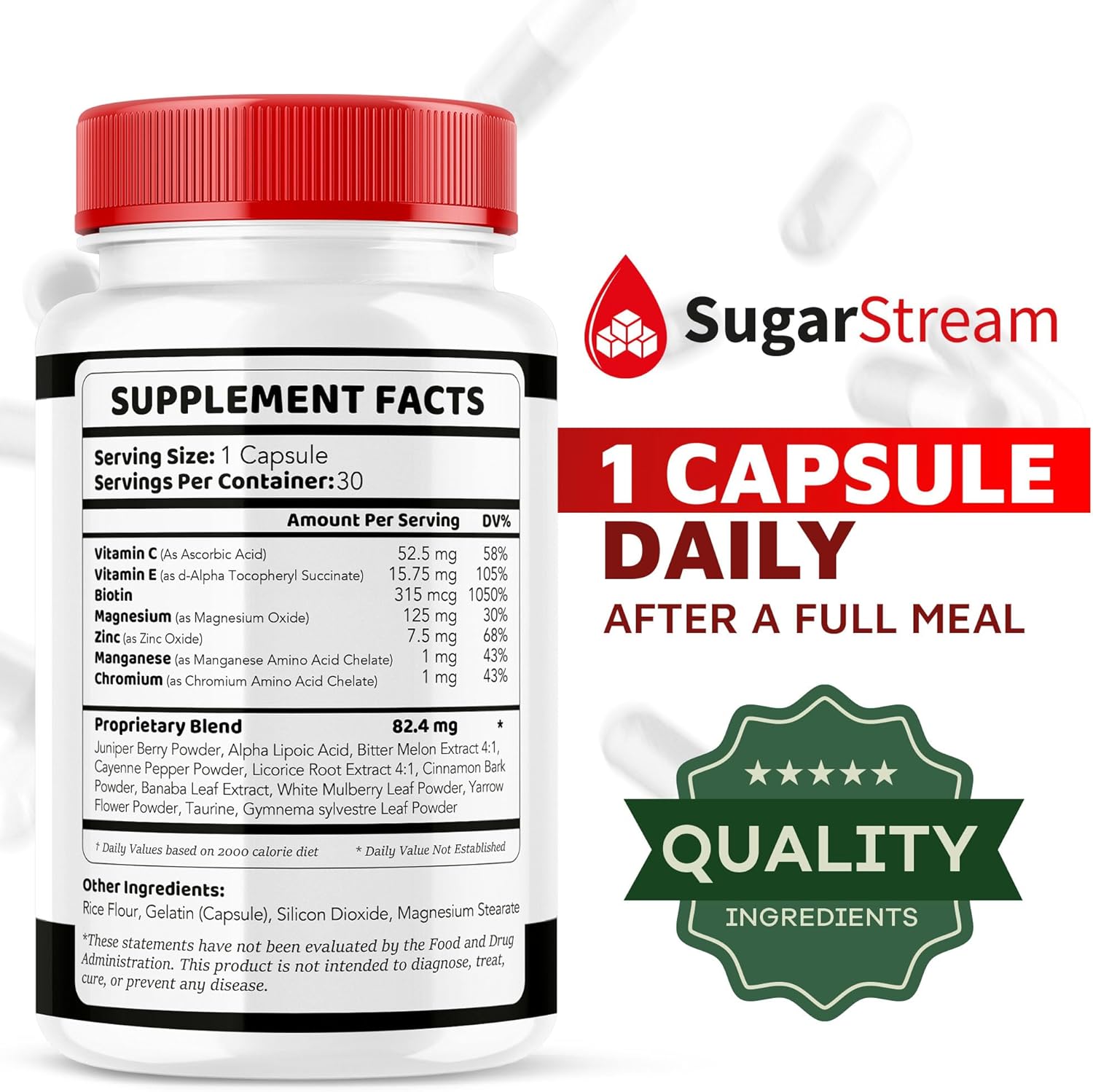 Glyco Optimizer Capsules for Blood Sugar Support - Advanced Formula with Vitamins - 30 Day Supply