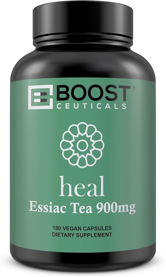 GMO-Free Vegan Essiac Tea Capsules - 180 Count, 900mg Per Serving for Immune Support by BoostCeuticals