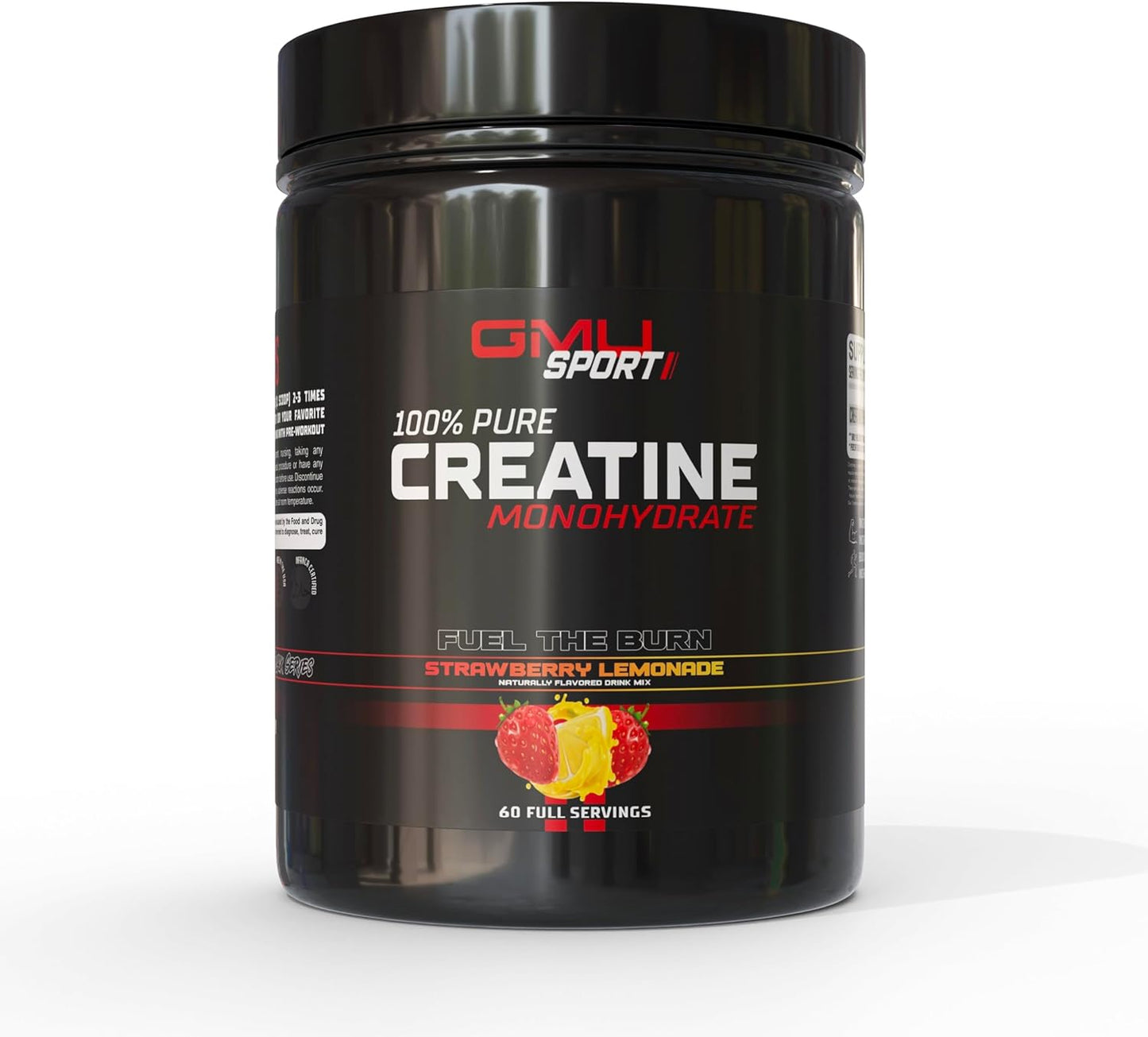 GMU SPORT Strawberry Lemonade Creatine Monohydrate Powder - Muscle Growth & Strength Supplement for Men and Women