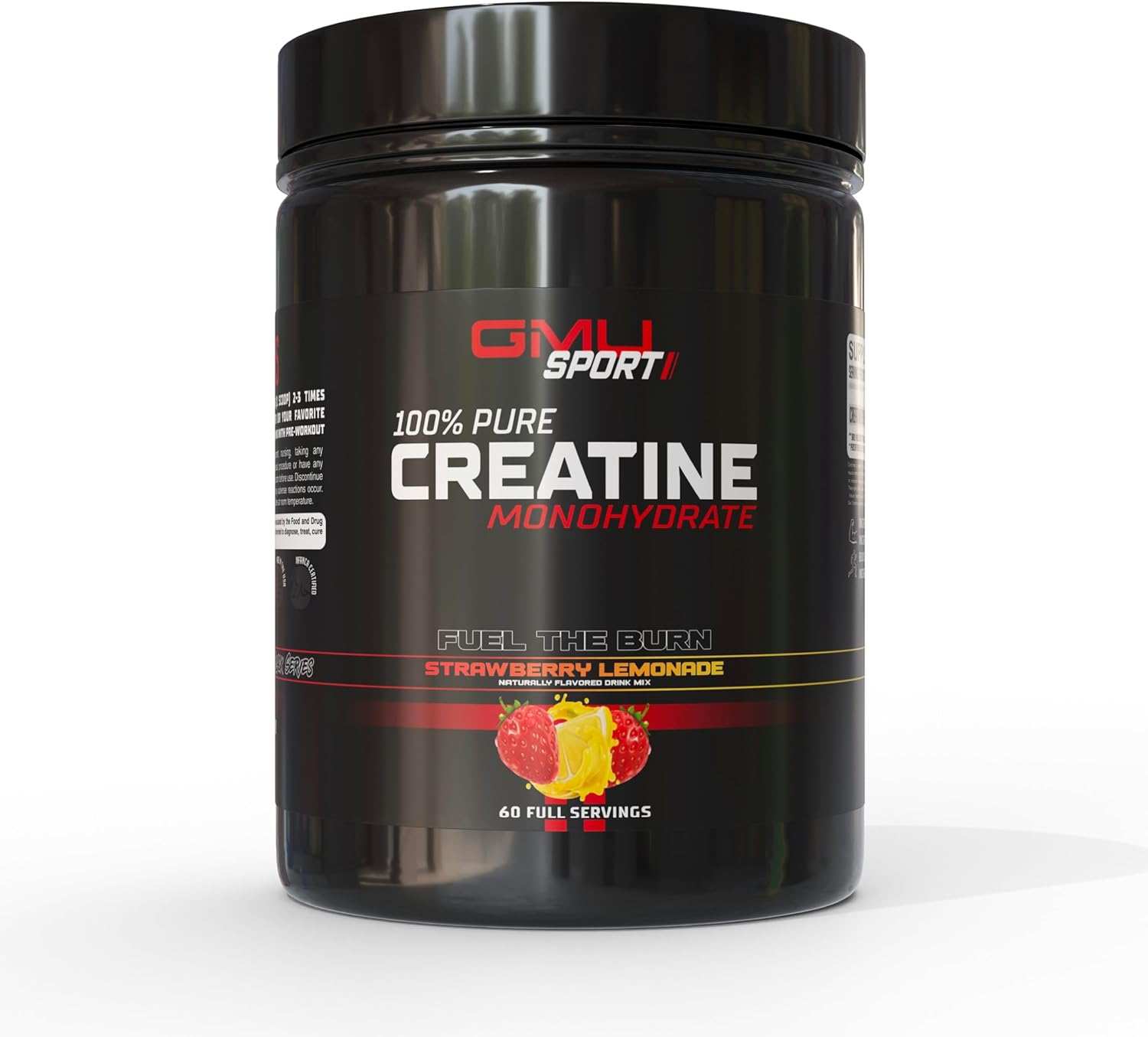 GMU SPORT Strawberry Lemonade Creatine Monohydrate Powder - Muscle Growth & Strength Supplement for Men and Women