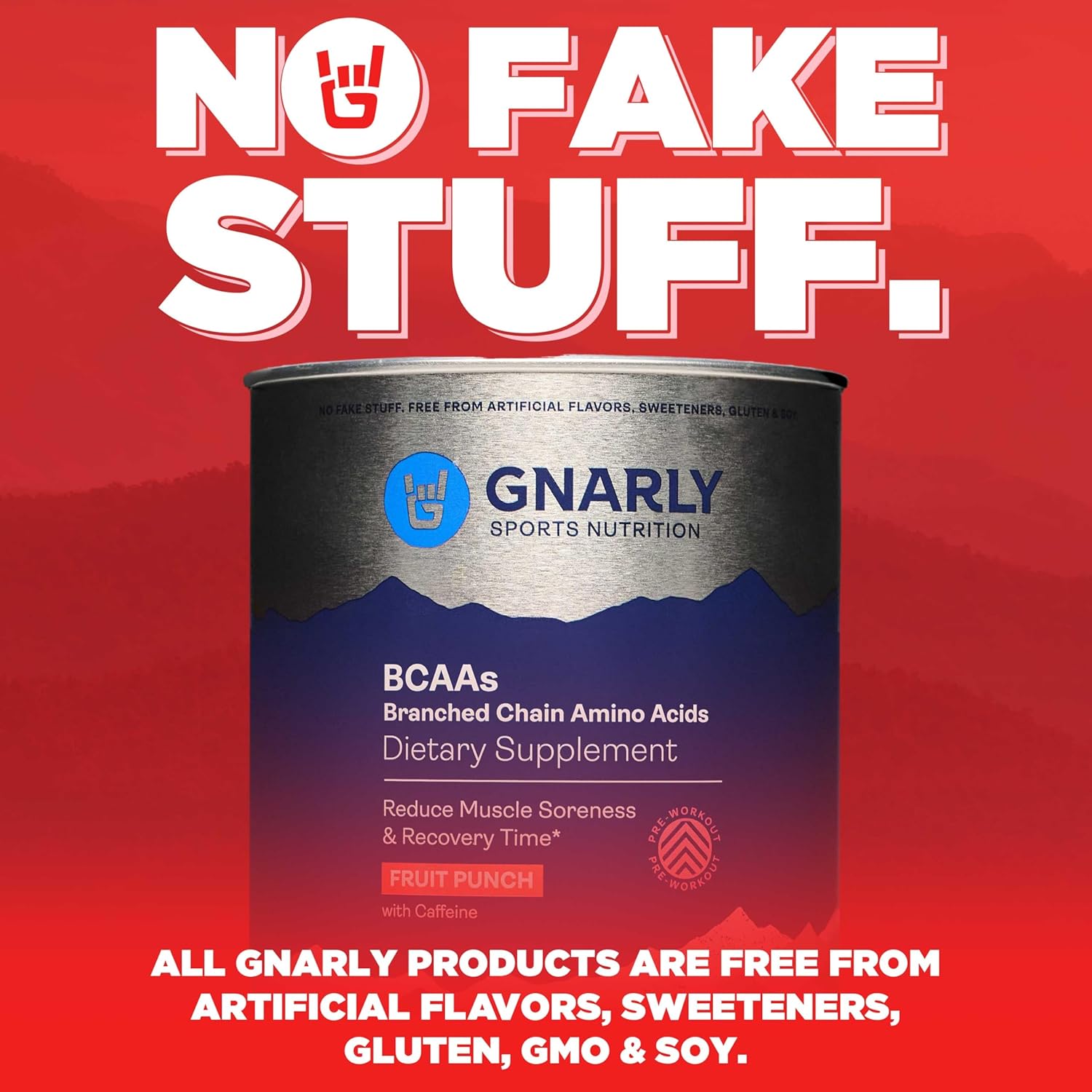 Gnarly Nutrition Preworkout Combo Pack: Strawberry Lemonade (14.82oz) & Fruit Punch BCAAs (10.58oz)