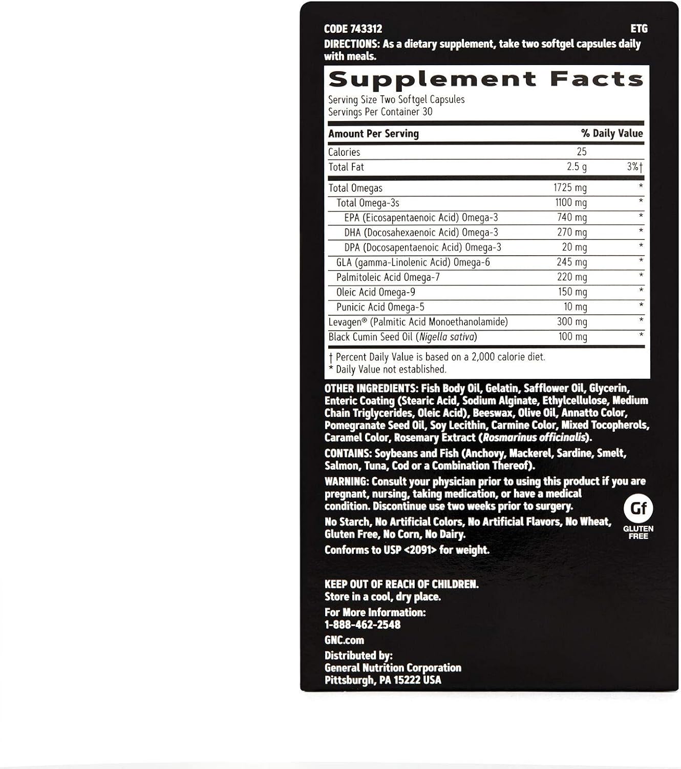 GNC AMP Complete Omega Supplement for Heart, Joint, and Brain Health - 60 Count
